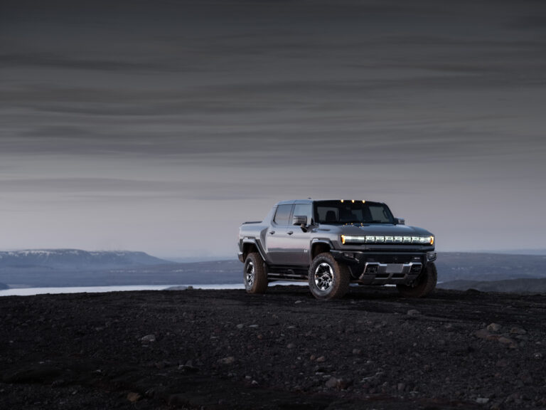 2026 GMC Hummer EV front three quarter view of the 3x pickup