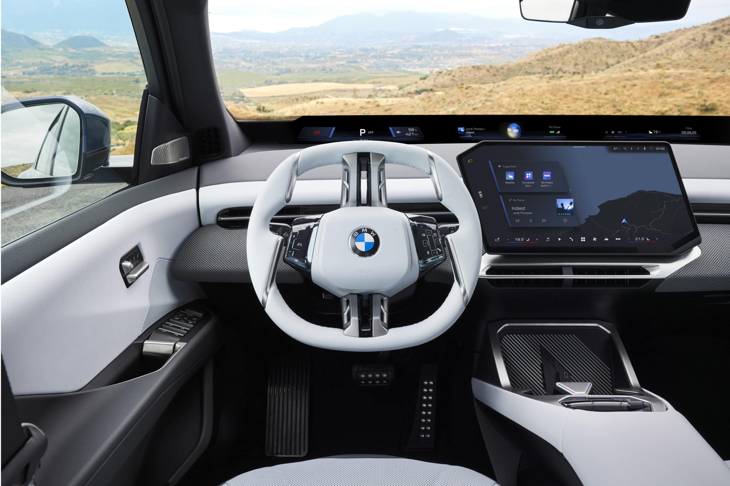 internal view dash and steering wheel new bmw ix3 50 x