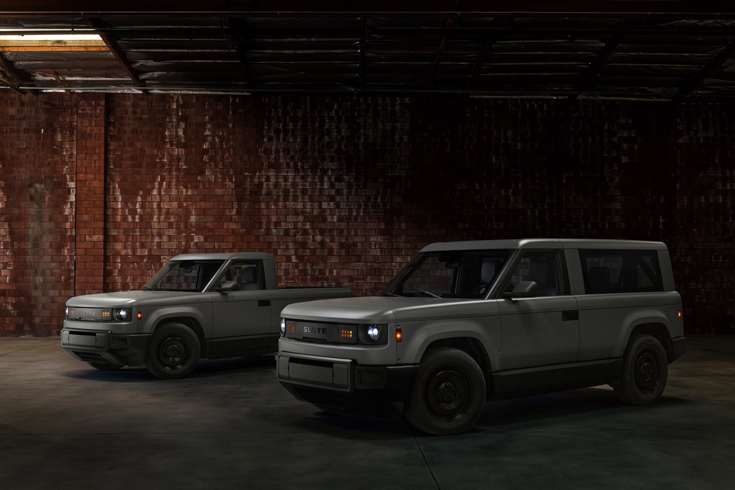2027 Slate Truck and its SUV variant side by side