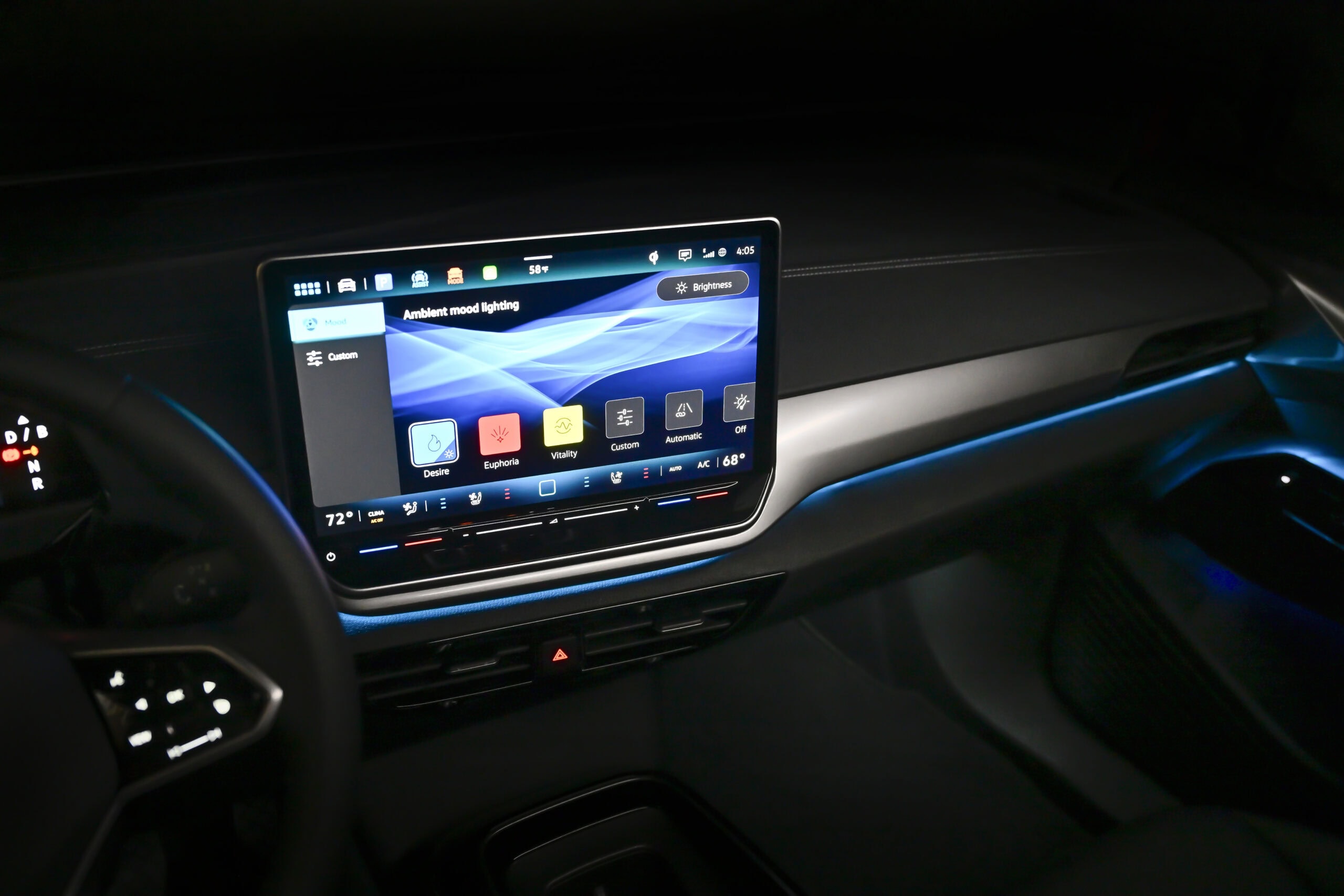 2026 Volkswagen ID.4 internal dash with ambient light