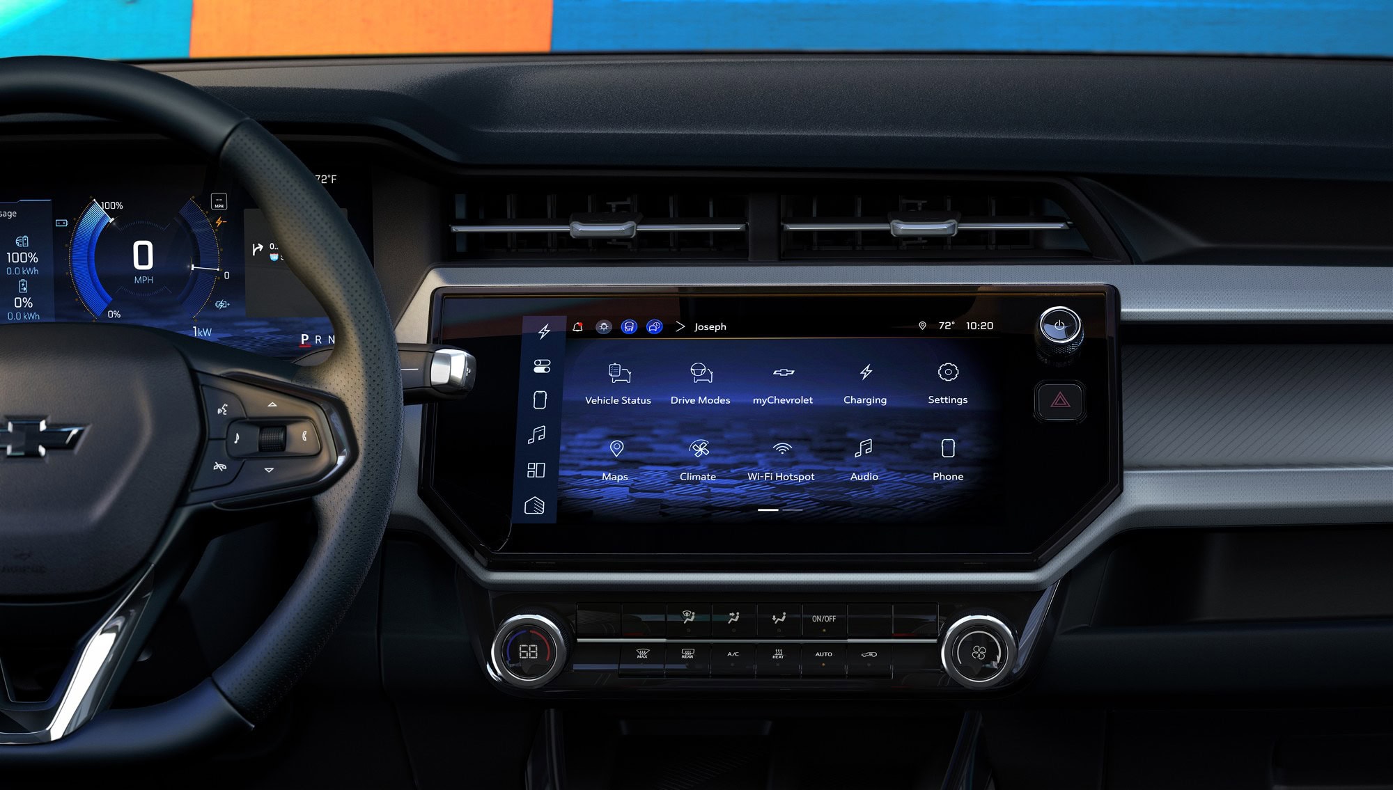 2027 Chevrolet Bolt dashboard with the driver display and center touchscreen