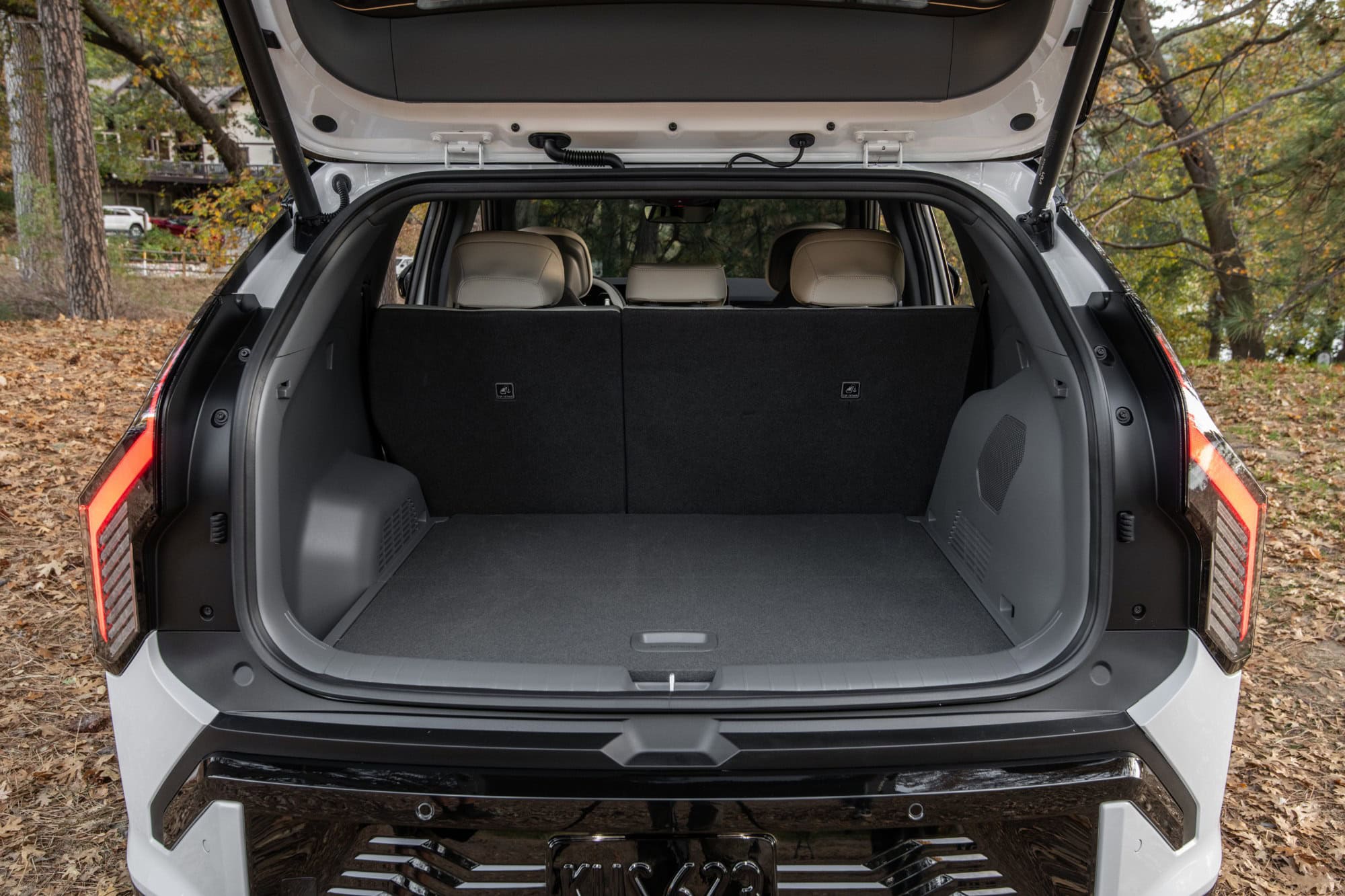 2027 Kia EV3 cargo area with the rear seats up