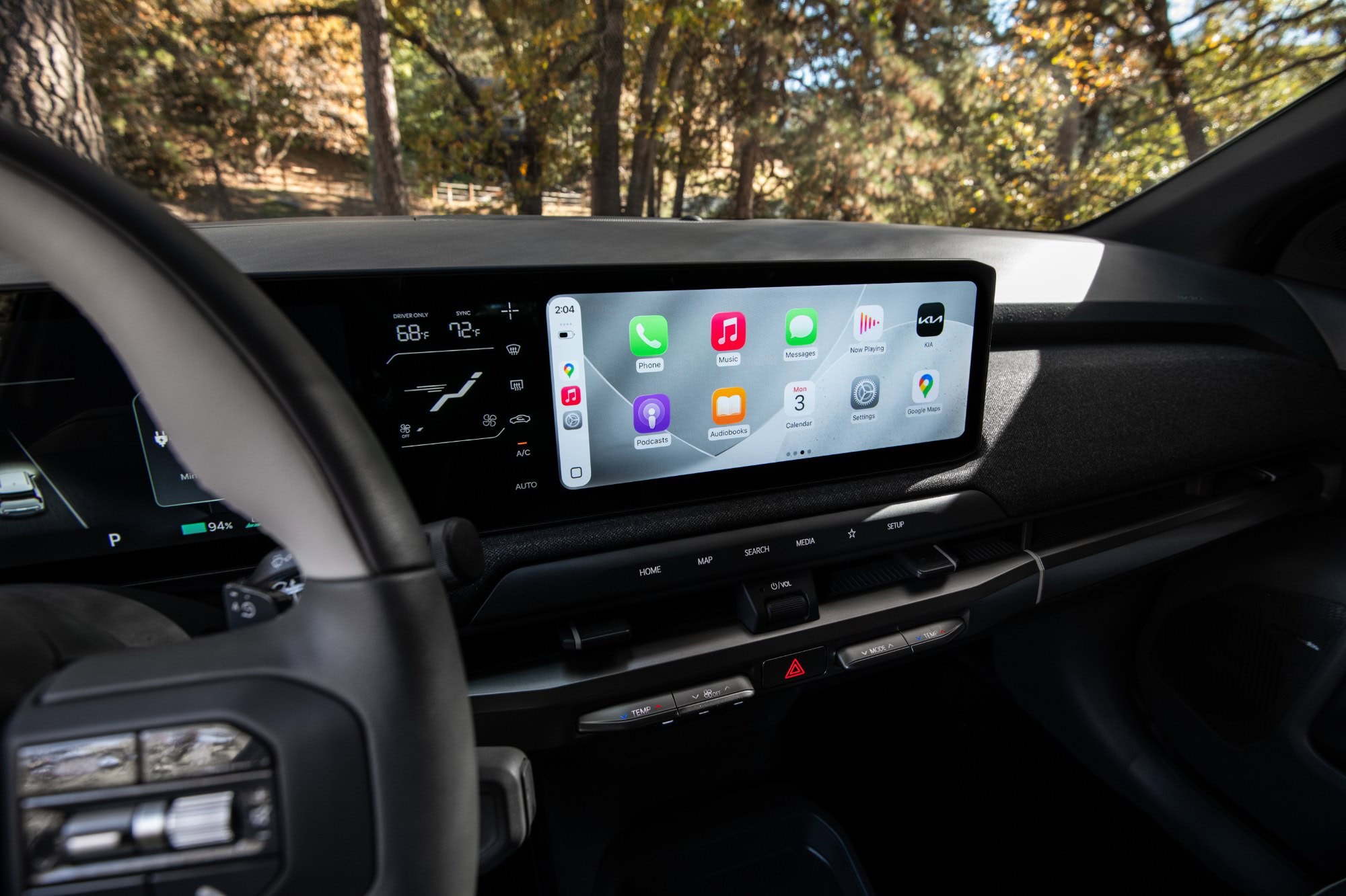 2027 Kia EV3 infotainment screen running Apple CarPlay
